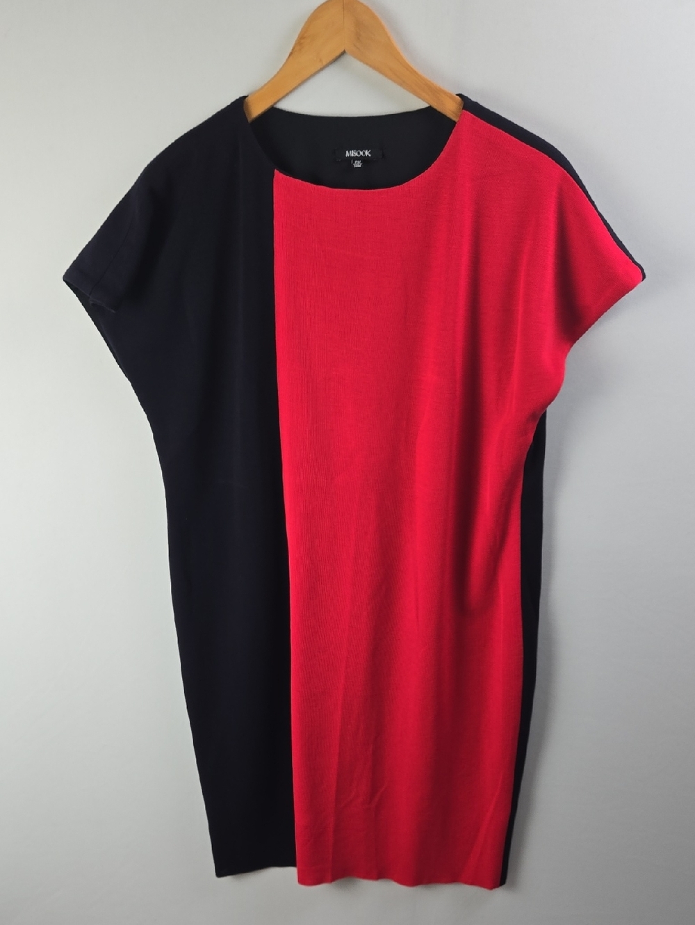 Misook Red Black Colorblock Sheath Dress Sz Petite M Professional Workwear